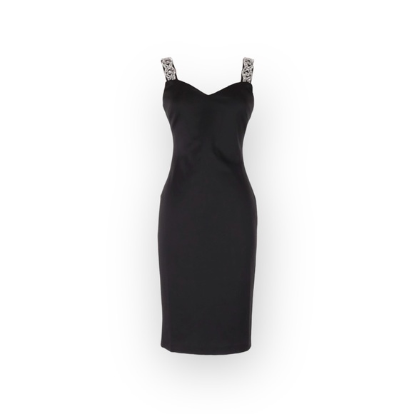 new Ted Baker ❃ Crystal Embellished Strap Midi Cocktail Dress ❃ Black Small 4 6 - Picture 10 of 15